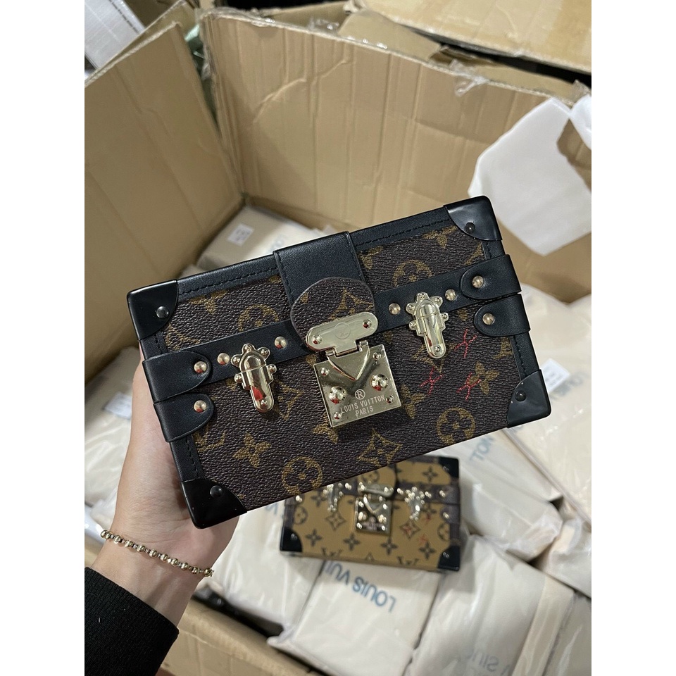 Túi lv cốp vuông size 20 kèm dây da đeo chéo