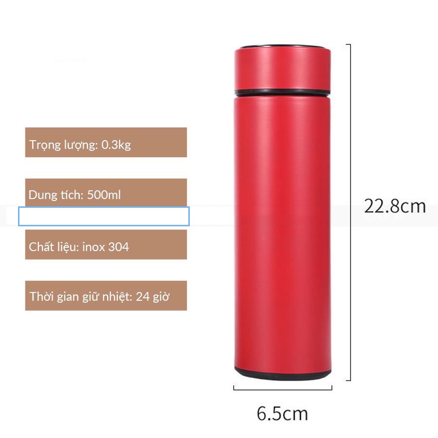 Bình giữ nhiệt INOX cao cấp giữ nóng lạnh lên tới 24 giờ, có tấm lọc, kiểu dáng thể thao, tiện dụng CT173A