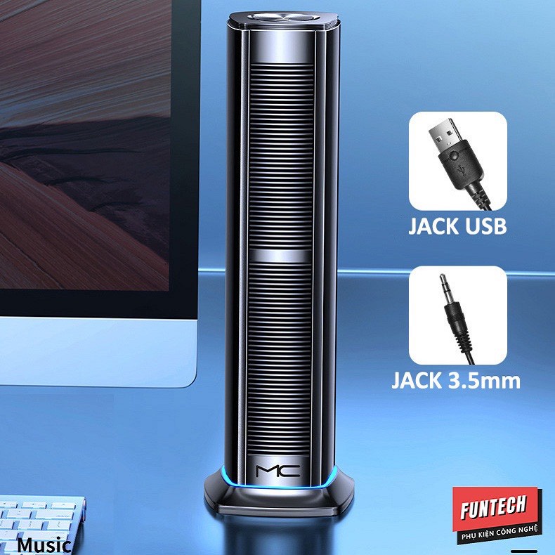 Loa Bluetooth Cao Cấp F3 Kết Nối Có Dây, Âm Thanh Dọc Loa Siêu Trầm, Loa Đứng Tiết Kiệm Không Gian