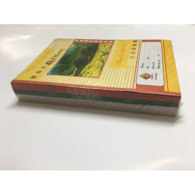 Combo 10 Quyển Vở Kẻ Ngang Quang Huy 80 Trang Vở Học Sinh, Từ Thiện Bìa Vàng Giấy Độ Trắng Cao MẪU MỚI