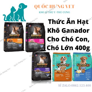 Thức ăn hạt khô ganador cho chó con, chó lớn 400g-quốc hưng vet