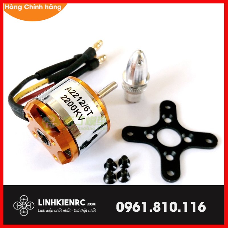 Motor A2212 2200KV Động Cơ 3 Pha Không Chổi Than Kèm Đế Và Đầu Đạn