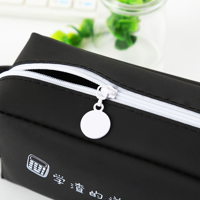 Túi đựng bút mềm mại cỡ lớn màu đen tiện lợi dành cho học sinh