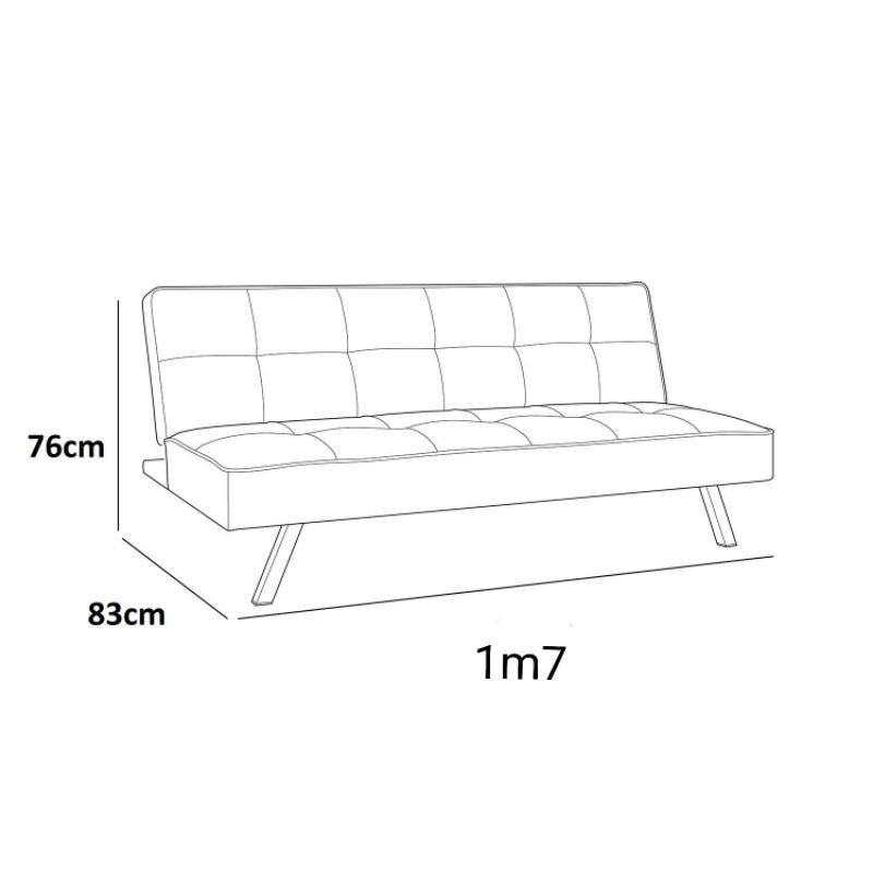 Sofa bed chân inox - sofa giường đa năng màu đen - vải bố