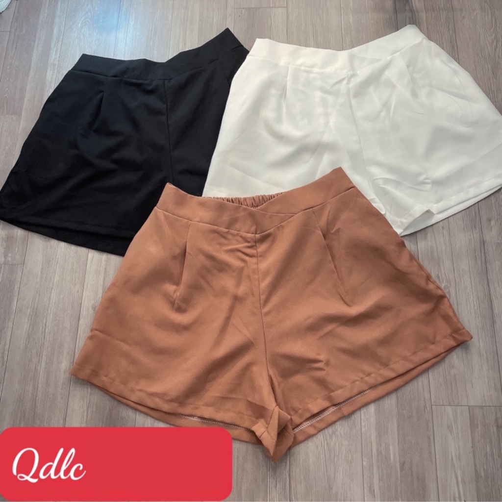 Quần đùi bigsize lưng chéo, Quần short bigsize nữ lưng cao vải tuyết mưa QDLC