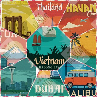 Tranh tô màu sơn dầu số hóa Tranh tô màu số hóa du lịch vòng quanh thế giới địa danh nổi tiếng size mini 20x30cm9