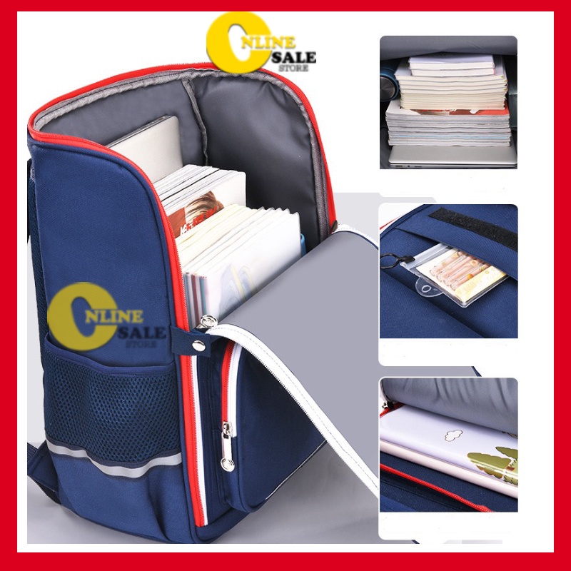 Balo chống gù cho học sinh tiểu học cấp 1, cấp 2, trung học từ lớp 3- lớp 7, cặp xách đi học cho bé trai