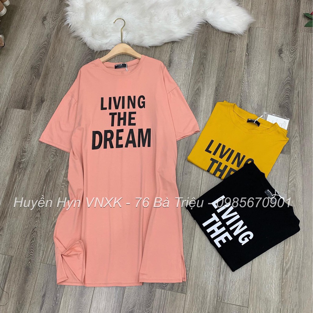 Đầm suông nữ - váy suông nữ cổ tròn form rộng vải cotton tàu mịn mát dày đẹp freeship