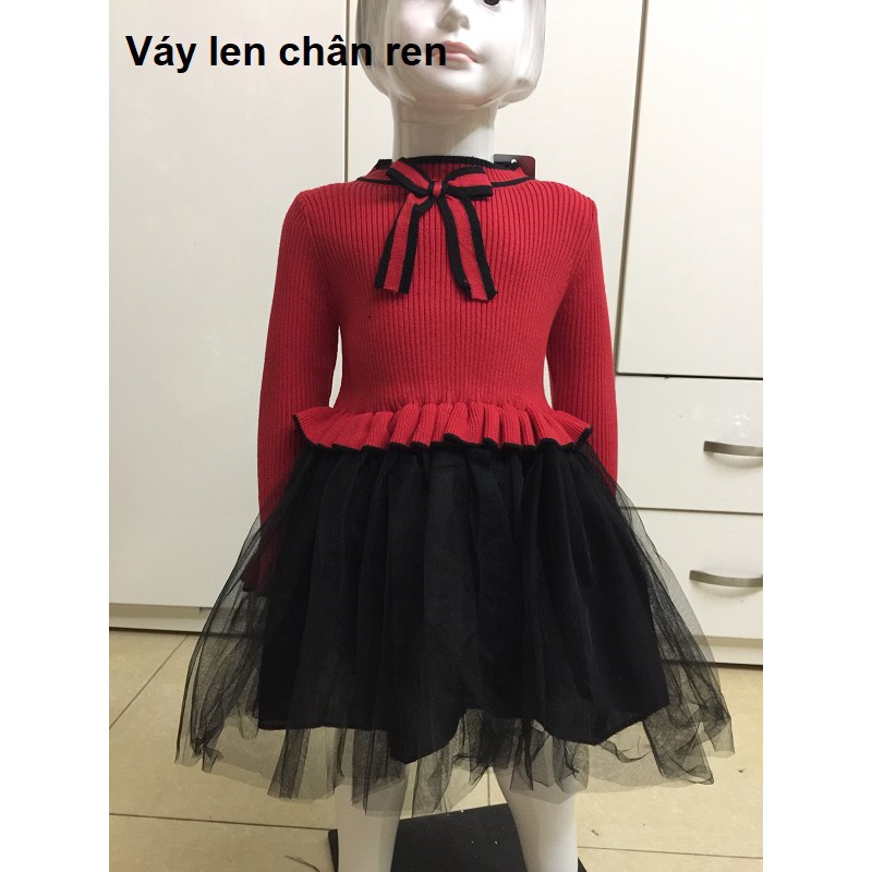 Váy len lót lông cho bé gái