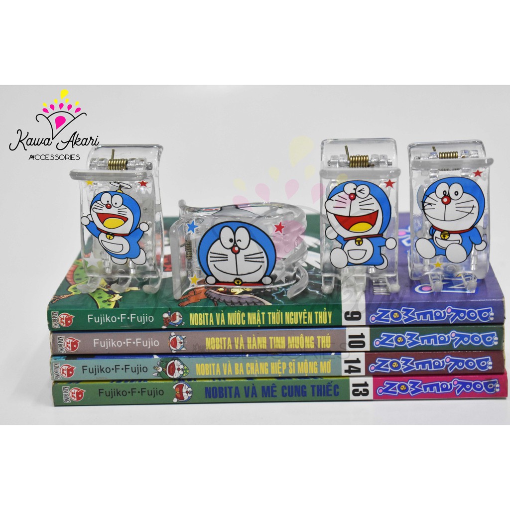 [Mã FAMAYFA giảm 10K đơn 50K] Kẹp Càng Cua 5 Răng Trắng Trong,Trắng Mờ Hình Doraemon