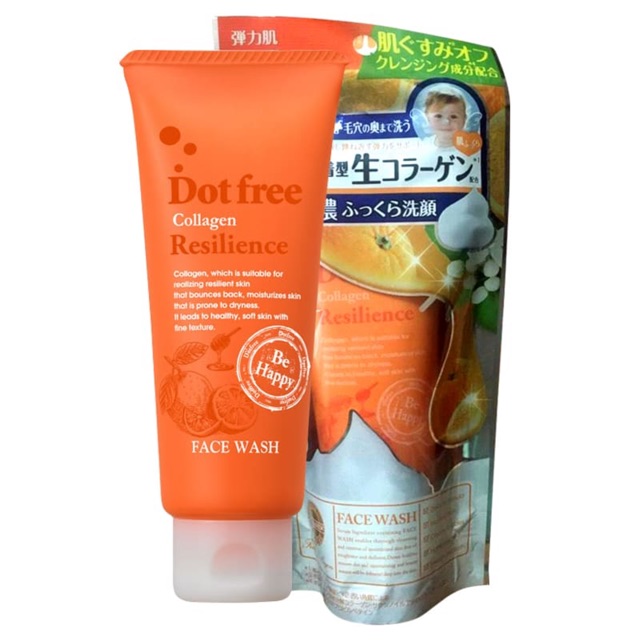 Sữa rửa mặt Collagen tươi Dotfree Resilience Face Wash 100g của Nhật Bản