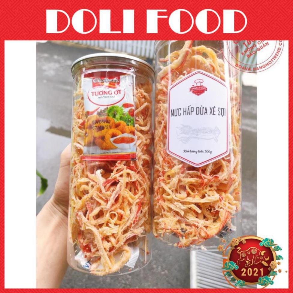 [Handmade] Khô Mực Hấp Nước Dừa Xé Sợi 250g - Mực Khô Nhà Hấp Nước Dừa Béo Ngậy Ăn Là Nghiện - DAV013