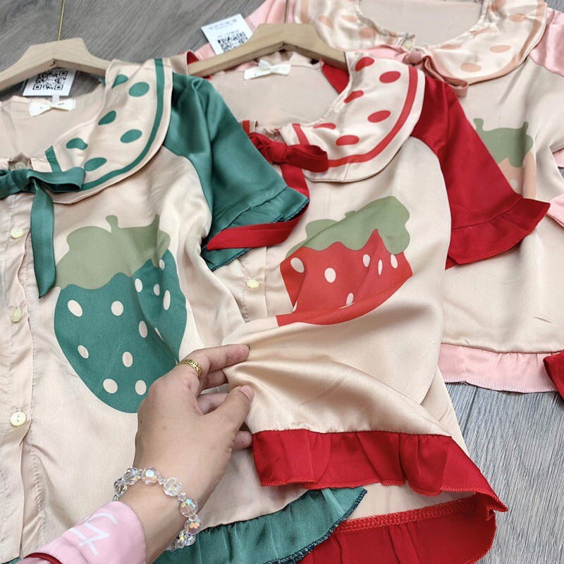 Pijama Lụa Satin Dâu Siêu xinh