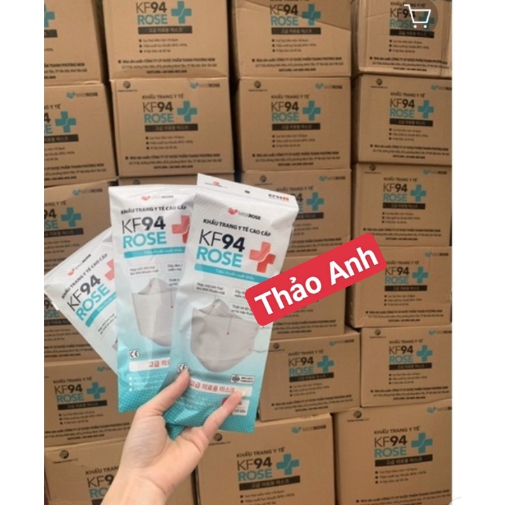 Set 50 Chiếc Khẩu trang 4 Lớp KF94 ROSE Chống Bụi Mịn Và Kháng Khuẩn Hàng Cao Cấp Hàn Quốc