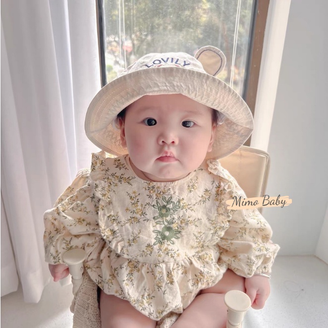 Mũ bucket, nón tai bèo tai gấu in chữ lovily đáng yêu cho bé MH143 Mimo Baby