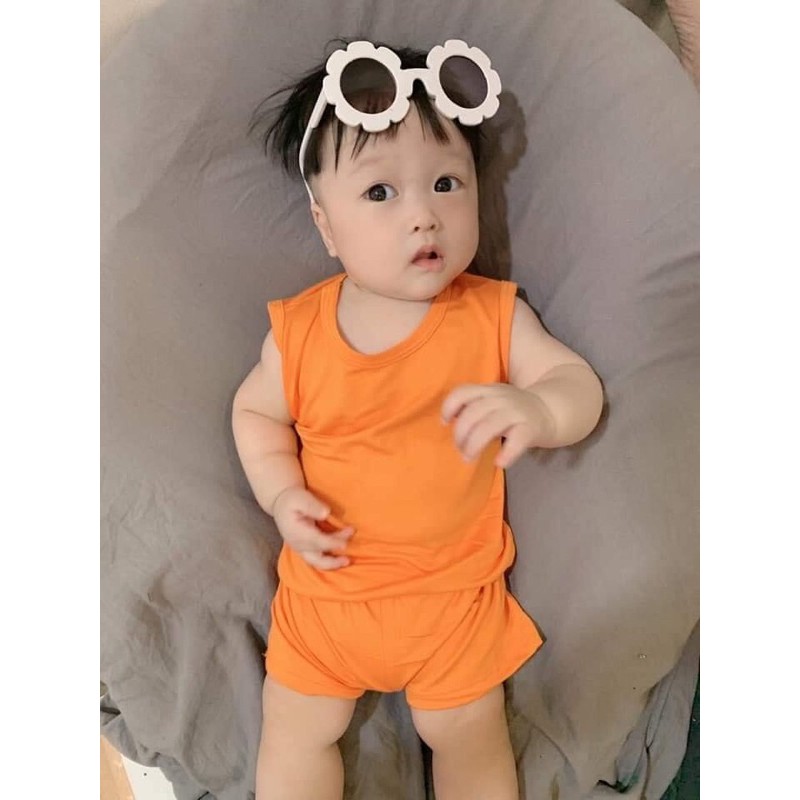 Bộ Ba Lỗ Sát Lách Màu Trơn Chất Thun Lạnh Hàng Minky mom Cho Bé Gái Bé Trai bộ đồ trẻ em thời trang bé bé tuổi 3 trở lại