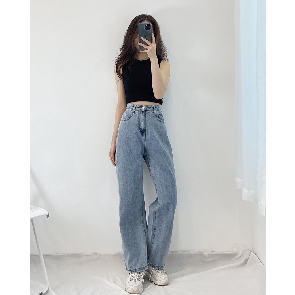Quần jean 8069 ống suông , ống rộng dày dặn Miho house