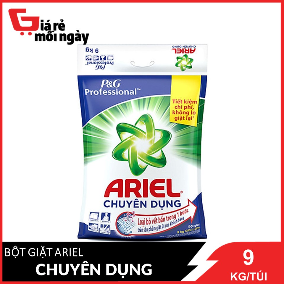 Bột giặt Ariel Chuyên dụng loại bỏ vết bẩn trong 1 bước 9KG