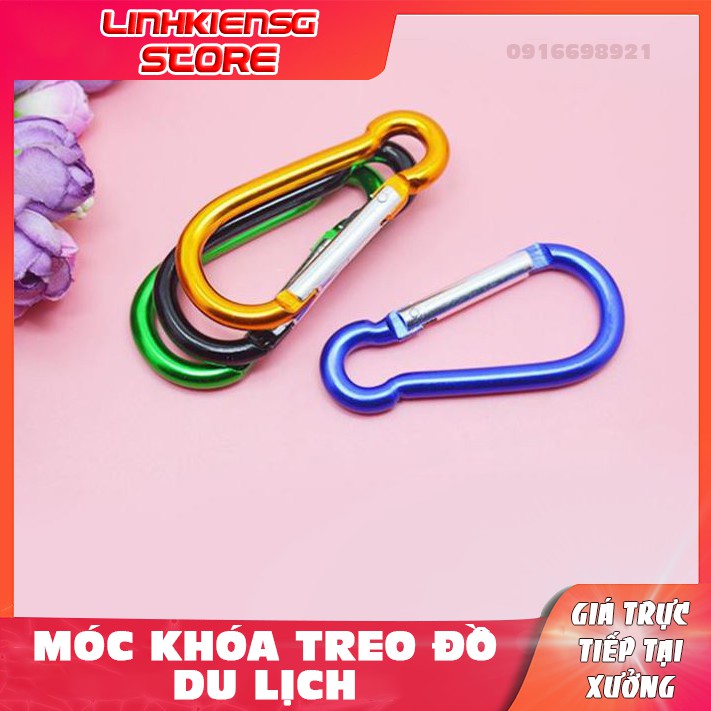 Móc Khóa Bấm Treo Đồ Du Lịch kim loại chắc chắn Treo đồ trên balo và những vật dụng khác