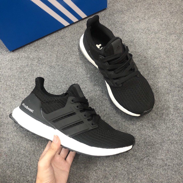 (Ảnh Thật + Freeship) Giày ultra boost đen đế trắng