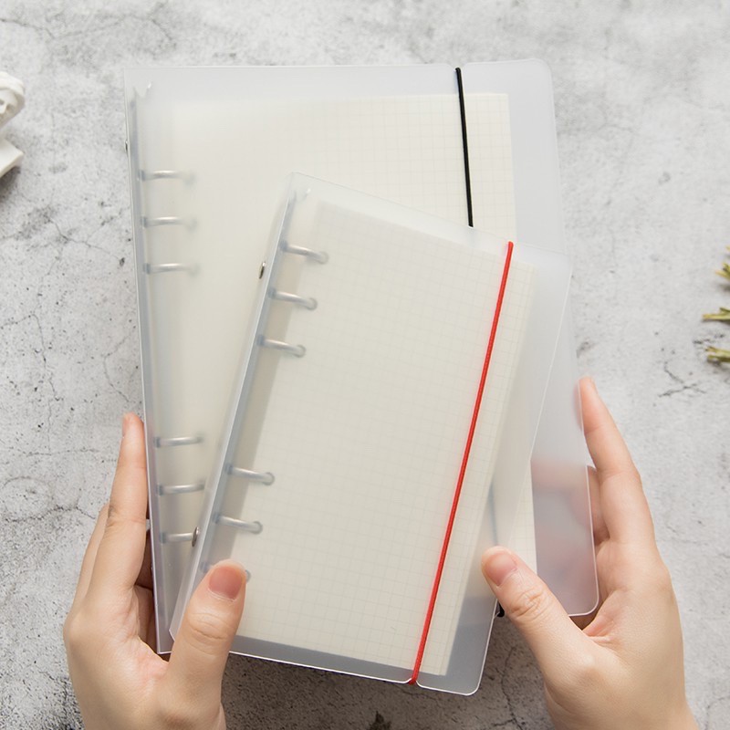 Sổ Bìa Còng Binder Nhựa Trong Suốt - Bìa Sổ Còng A4 A5 B5 A6 - Bìa Sổ Planner Bullet Journal - Binder Loose Leaf