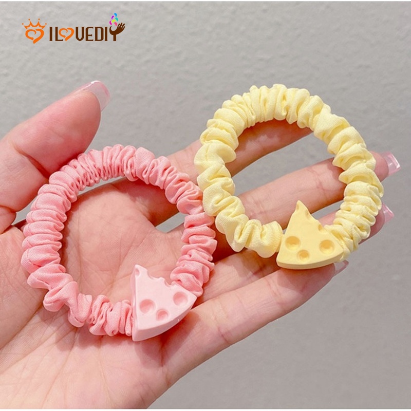 Dây Buộc Tóc Co Giãn Hình Phô Mai Phong Cách Hàn Quốc Thời Trang Cho Nữ