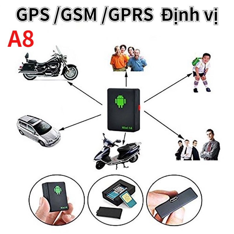 Thiết Bị Định Vị GPS Mini A8 APP Chống Trộm Điều Khiển Bằng Giọng Nói Từ Tính Cho Xe Hơi/Xe Đạp Trẻ Em