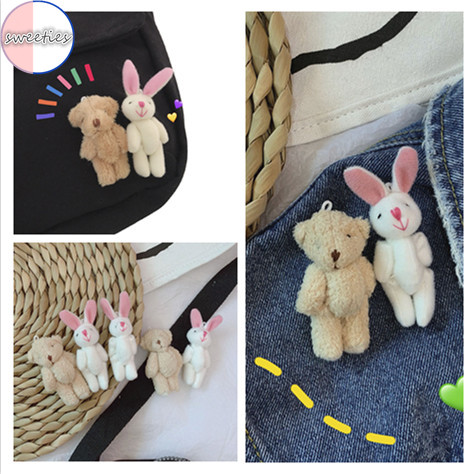 【sweet】Korean woman cartoon cute teddy bear rabbit brooch bag clothes DIY decor