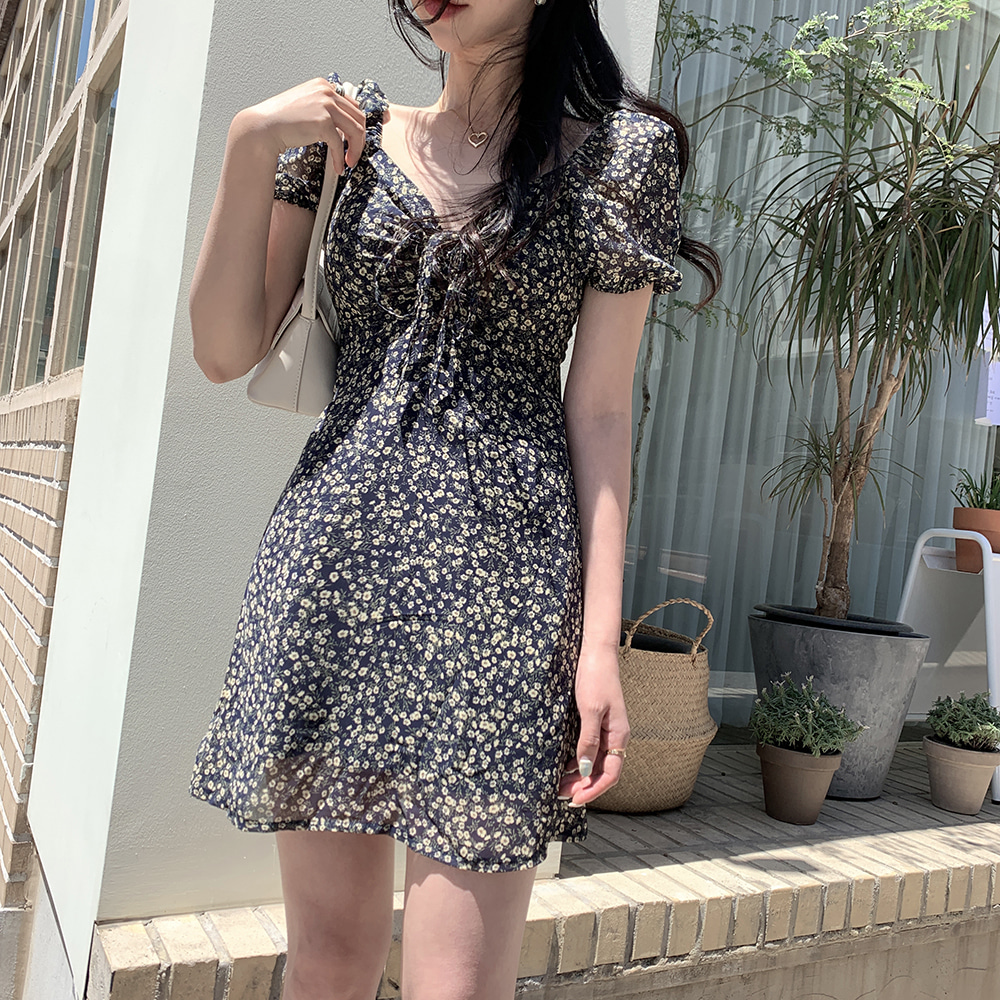 Đầm Tay Phồng In Hoa Đáng Yêu 34078