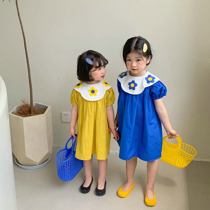 Đầm Công Chúa Tay Ngắn In Hoa Se7en Cho Bé Gái