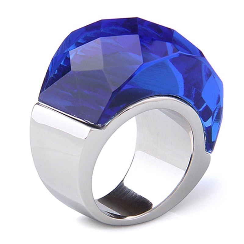 Fashionable and attractive large gem multicolor spherical ring