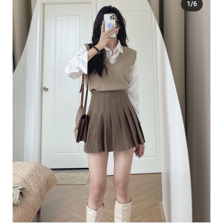kumi.vn SẴN áo gile len mềm mại cổ V nhiều màu kiểu dáng basic Hàn Quốc