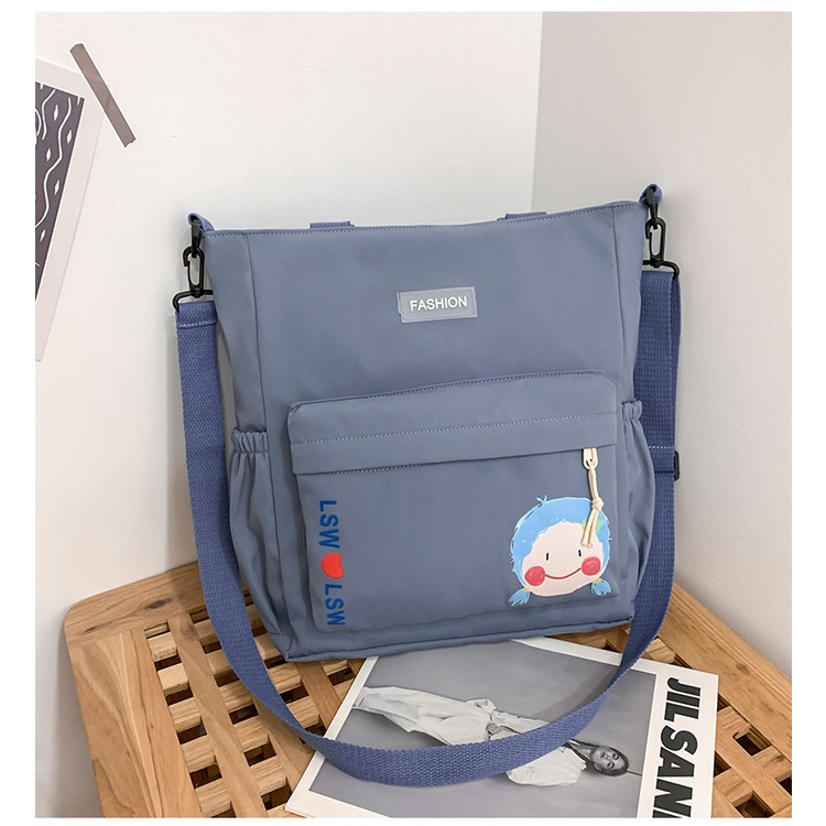 Túi Vải Canvas Đeo Vai Màu Sắc Đơn Giản Thời Trang Dành Cho Nữ