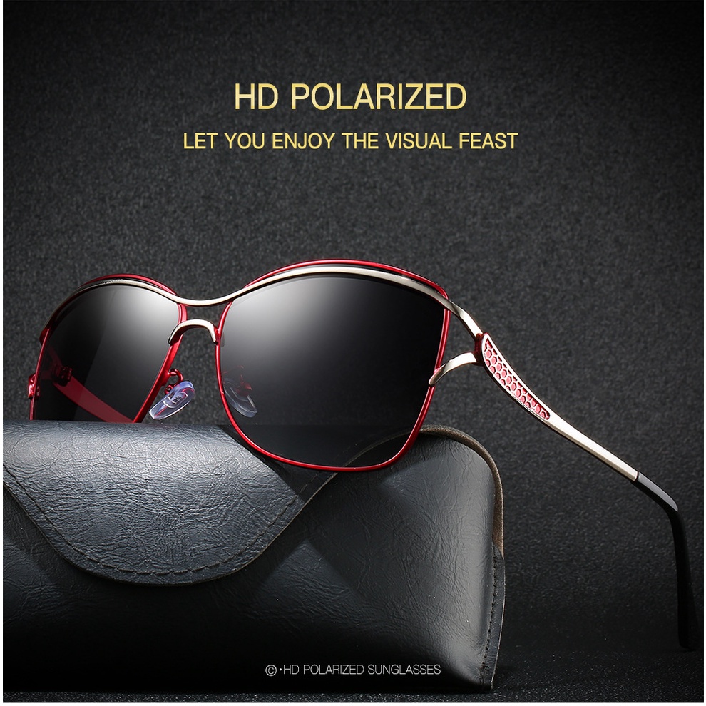 JN IMPRESSION Kính râm phân cực dành cho nữ Người lái xe ô tô Kính nhìn ban đêm Chống lóa Kính râm lái xe đạp phân cực