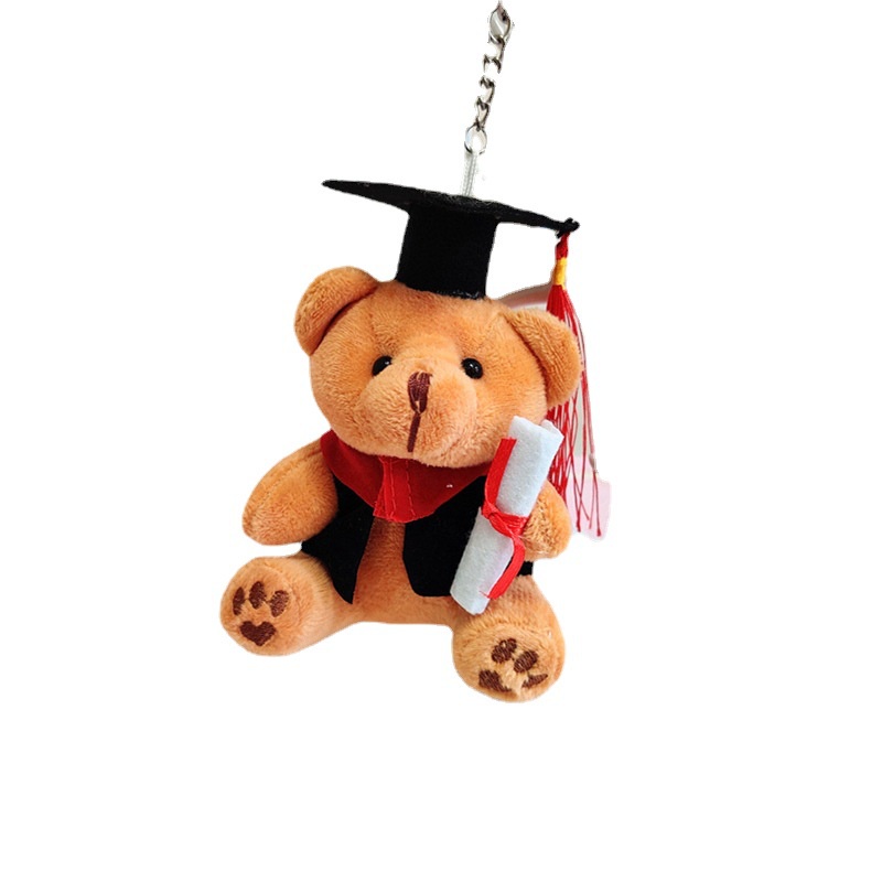 Móc Khóa Hình Chú Gấu Nhồi Bông Đáng Yêu 3 Màu 12cm