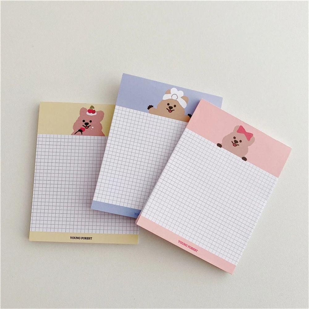 Bộ 50 Tờ Giấy Ghi Chú Họa Tiết Gấu Hoạt Hình Dễ Thương Không Dính Tiện Dụng Note