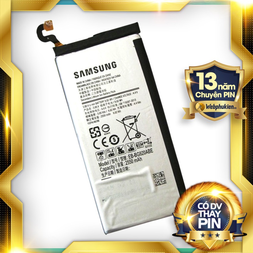 Pin Zin cho Samsung Galaxy S6 (G920) EB-BG920ABA - 2550mAh