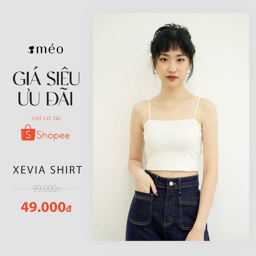 Áo hai dây nữ Méo shop dáng croptop thun tăm from ôm bó ngực Xevia | WebRaoVat - webraovat.net.vn