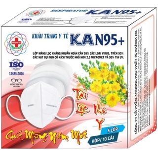 Khẩu trang y tế 5 lớp khánh an ka n95+ kháng khuẩn màng lọc ngăn 95% bụi mịn nhỏ hơn 2.5 micromet và 99% tia uv