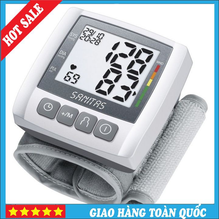 🌸🌸CHÍNH HÃNG🌸🌸 Máy Đo Huyết Áp Điện Tử Cổ Tay Sanitas SBC21 Màn Hình LCD Đo Chỉ Số Huyết Áp , Nhịp Tim