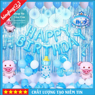 Trang Trí Sinh Nhật Happy Birthday Bé Trai Tuổi Heo, Bong Bóng Phụ Kiện Đồ Sinh Nhật Bé Trai, Bé Gái ❤️HOT❤️