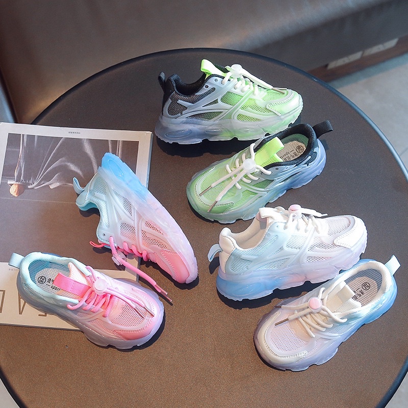 Giày thể thao cho bé trai và bé gái sắc màu lưới thoáng khí từ 2-12 tuổi