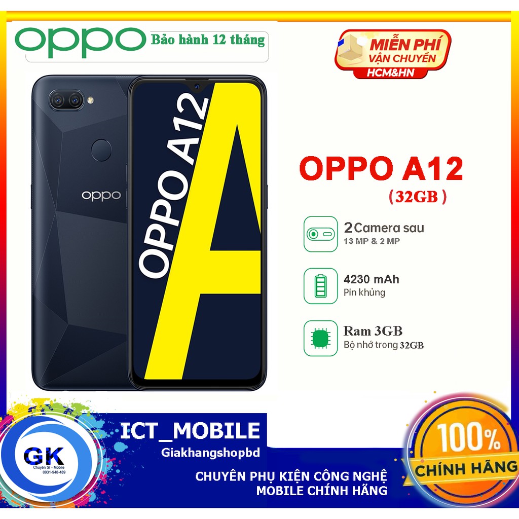 Điện thoại OPPO A12 (3GB/32GB) & Đã Kích Hoạt - Hàng Chính Hãng | BigBuy360 - bigbuy360.vn