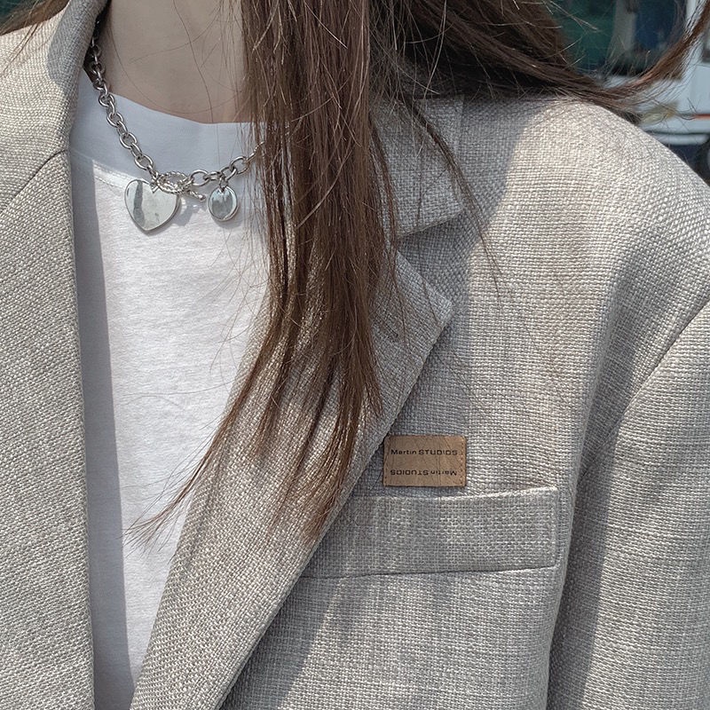 Áo Khoác Vest Tay Dài Dáng Rộng Thiết Kế Trẻ Trung Phong Cách Hàn Quốc | BigBuy360 - bigbuy360.vn