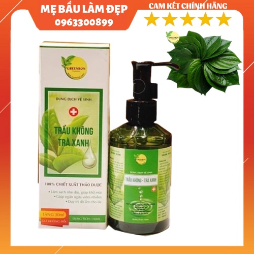 DUNG DỊCH VỆ SINH CHĂM SÓC VÙNG KÍN PHỤ NỮ CHIẾT XUẤT TRẦU KHÔNG TRÀ XANH TỰ NHIÊN GREENBON CHO MẸ BẦU VÀ SAU SINH