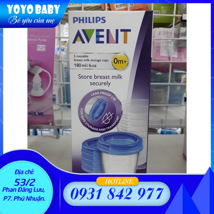 Cốc trữ sữa Philips Avent bằng nhựa 5ly/10ly |YoYo Baby