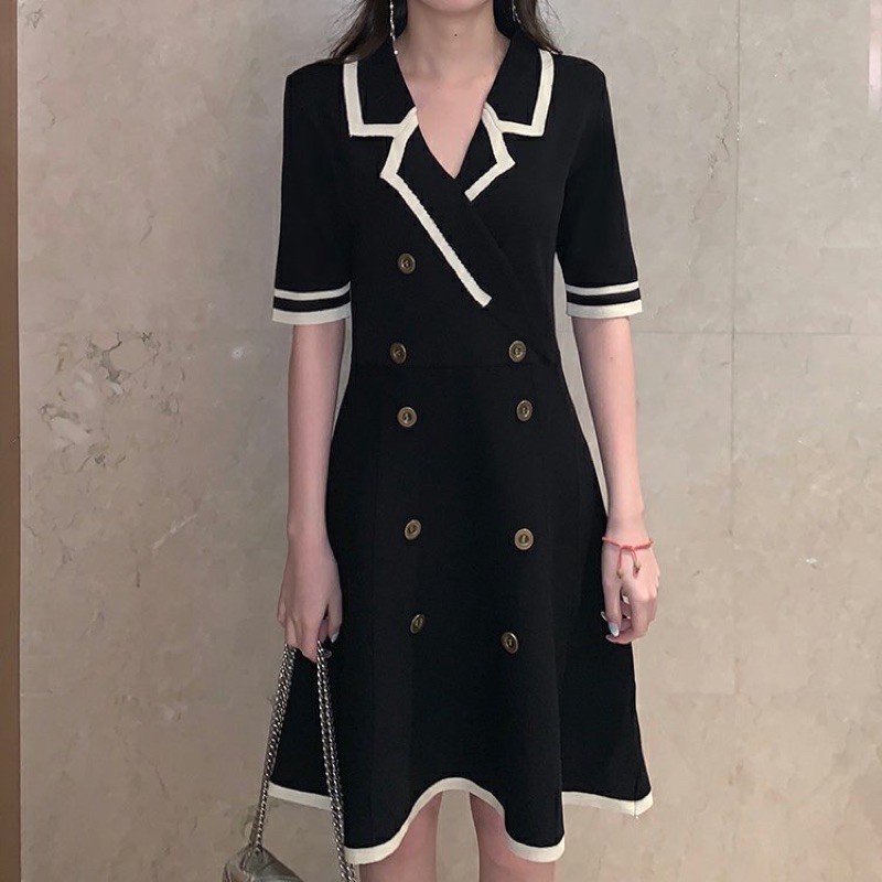 Đầm len cổ vest cao cấp Taobao