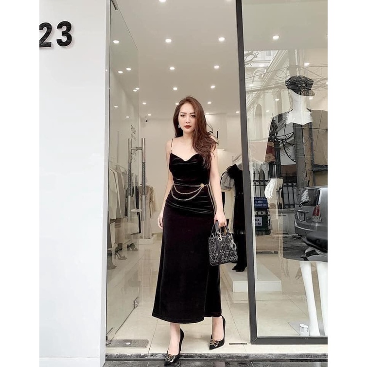 Belt lưng nữ xích kim loại dây nịt đai váy thả eo thời trang Retro sang chảnh cho phái nữ