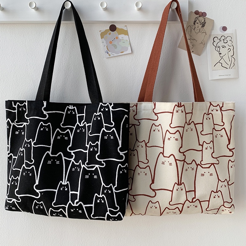 Túi xách canvas IELGY cỡ lớn thời trang Nhật Hàn đơn giản cá tính