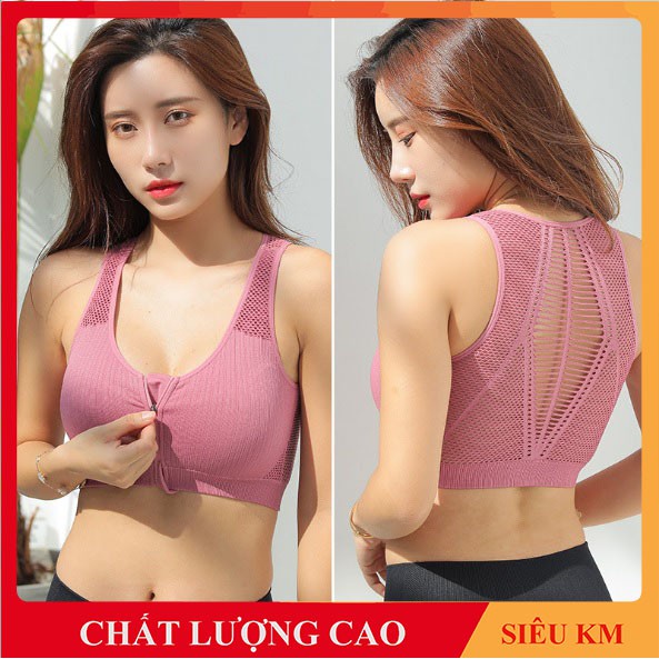 Áo Bra Nữ Tập Gym Yoga Có Khóa Kéo Phía Trước Trẻ Trung, Miếng Lót Ngực Chống Sốc-A1004
